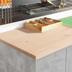 vidaXL Garageopbevaringsskab Beton Grå 60x51x85cm Massivt træ Fyrretræ