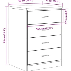 vidaXL Garageopbevaringsskab røget eg 60x51x85 cm massivt træ fyrretræ