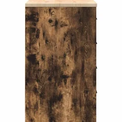 vidaXL Garageopbevaringsskab røget eg 60x51x85 cm massivt træ fyrretræ