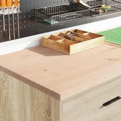 vidaXL Garageopbevaringsskab Sonoma eg 60x51x85cm Massivt træ Fyrretræ