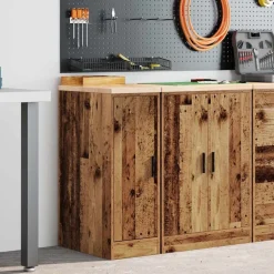 vidaXL Garageopbevaringsskab gammelt træ 30x51x85 cm