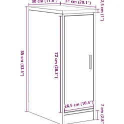 vidaXL Garageopbevaringsskab gammelt træ 30x51x85 cm