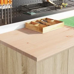 vidaXL Garageopbevaringsskab Sonoma eg 60x51x85cm Massivt træ Fyrretræ