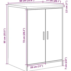 vidaXL Garageopbevaringsskab gammelt træ 60x51x85 cm