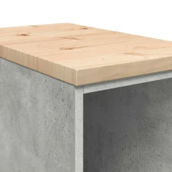 vidaXL Garageopbevaringsskab Beton Grå 30x51x85cm Massivt træ Fyrretræ