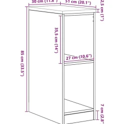 vidaXL Garageopbevaringsskab Beton Grå 30x51x85cm Massivt træ Fyrretræ