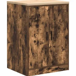 vidaXL Garageopbevaringsskab røget eg 60x51x85 cm massivt træ fyrretræ