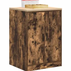 vidaXL Garageopbevaringsskab røget eg 60x51x85 cm massivt træ fyrretræ