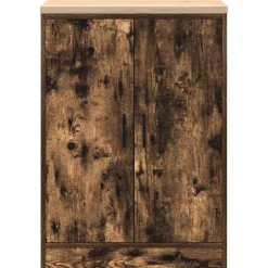 vidaXL Garageopbevaringsskab røget eg 60x51x85 cm massivt træ fyrretræ