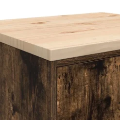 vidaXL Garageopbevaringsskab røget eg 60x51x85 cm massivt træ fyrretræ