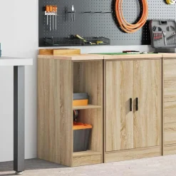 vidaXL Garageopbevaringsskab Sonoma eg 30x51x85cm Massivt træ Fyrretræ