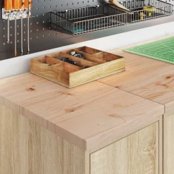 vidaXL Garageopbevaringsskab Sonoma eg 30x51x85cm Massivt træ Fyrretræ