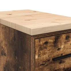 vidaXL Garageopbevaringsskab røget eg 30x51x85 cm massivt træ fyrretræ