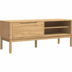vidaXL Garderobebænk FLORO Voks brun 115 x 40 x 45 cm Massivt fyrretræ