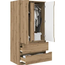 vidaXL Garderobeskab Artisan Eg 79,5 x 49 x 156 cm Konstrueret træ