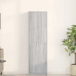vidaXL Garderobeskab Grå Sonoma 55 x 25 x 189 cm Konstrueret træ