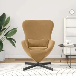 vidaXL Æggestol Brun 63 x 73 x 90 cm Fløjl