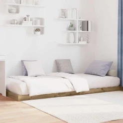 vidaXL Gulv seng ramme Artisan Egetræ 75 x 190 cm Konstrueret træ