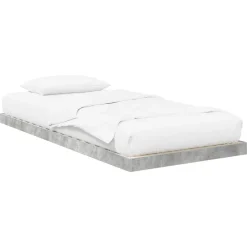 vidaXL Gulv seng ramme Beton Grå 75 x 190 cm Konstrueret træ
