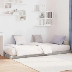 vidaXL Gulv seng ramme Beton Grå 75 x 190 cm Konstrueret træ
