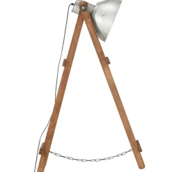 vidaXL gulvlampe E27 massivt mangotræ sølvfarvet