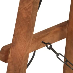 vidaXL gulvlampe E27 massivt mangotræ sølvfarvet