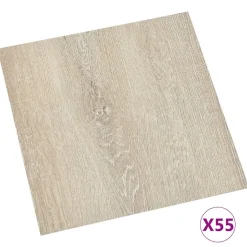 vidaXL Gulvplanker 55 pcs Beige 5,11 m² PVC