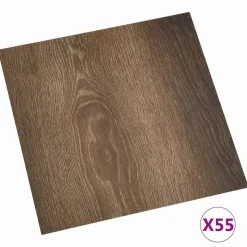 vidaXL Gulvplanker 55 pcs Brun 5,11 m² PVC