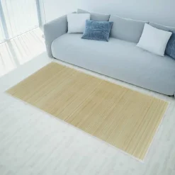 vidaXL gulvtæppe 80x200 cm rektangulært bambus naturfarvet