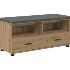 vidaXL Hallbænk Artisan Eg 100 x 38 x 46 cm Kunstigt træ og stof