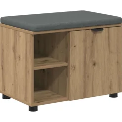 vidaXL Hallbænk Artisan Eg 60 x 38 x 46 cm Kunstigt træ og stof