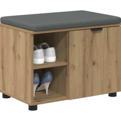 vidaXL Hallbænk Artisan Eg 60 x 38 x 46 cm Kunstigt træ og stof