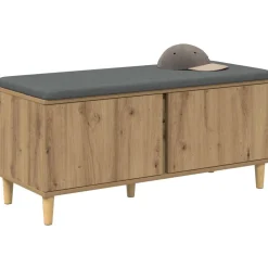 vidaXL Hallbænk Artisan Eg 100 x 38 x 46 cm Kunstigt træ og stof