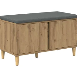 vidaXL Hallbænk Artisan Eg 80 x 38 x 46 cm Kunstigt træ og stof