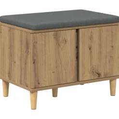 vidaXL Hallbænk Artisan Eg 60 x 38 x 46 cm Kunstigt træ og stof