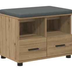 vidaXL Hallbænk Artisan Eg 60 x 38 x 46 cm Kunstigt træ og stof