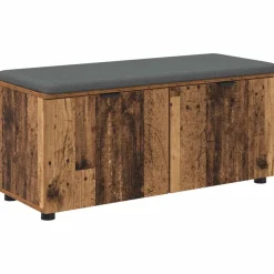 vidaXL Hallbænk Gammelt træ 100 x 38 x 46 cm Kunstigt træ og stof