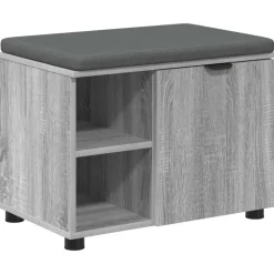 vidaXL Hallbænk Grå Sonoma 60 x 38 x 46 cm Kunstigt træ og stof