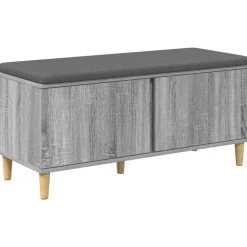 vidaXL Hallbænk Grå Sonoma 100 x 38 x 46 cm Kunstigt træ og stof