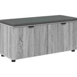 vidaXL Hallbænk Grå Sonoma 100 x 38 x 46 cm Kunstigt træ og stof