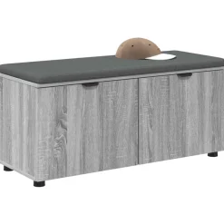 vidaXL Hallbænk Grå Sonoma 100 x 38 x 46 cm Kunstigt træ og stof