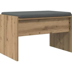 vidaXL Hallbænk med pude Artisan Egetræ 63 x 38 x 40 cm