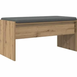 vidaXL Hallbænk med pude Artisan Egetræ 83 x 38 x 40 cm