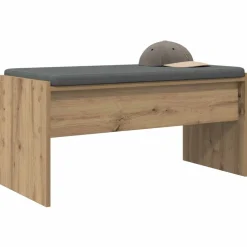 vidaXL Hallbænk med pude Artisan Egetræ 83 x 38 x 40 cm