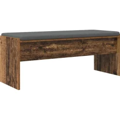 vidaXL Hallbænk med pude Gammelt træ 103 x 38 x 40 cm