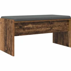 vidaXL Hallbænk med pude Gammelt træ 83 x 38 x 40 cm