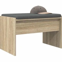 vidaXL Hallbænk med pude Sonoma eg 63 x 38 x 40 cm