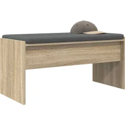 vidaXL Hallbænk med pude Sonoma eg 83 x 38 x 40 cm