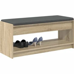 vidaXL Hallbænk Sonoma eg 103 x 38 x 45 cm Kunstigt træ og stof