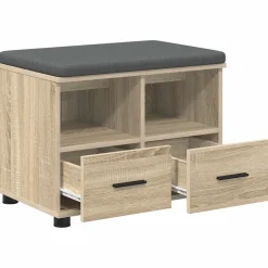 vidaXL Hallbænk Sonoma eg 60 x 38 x 46 cm Kunstigt træ og stof